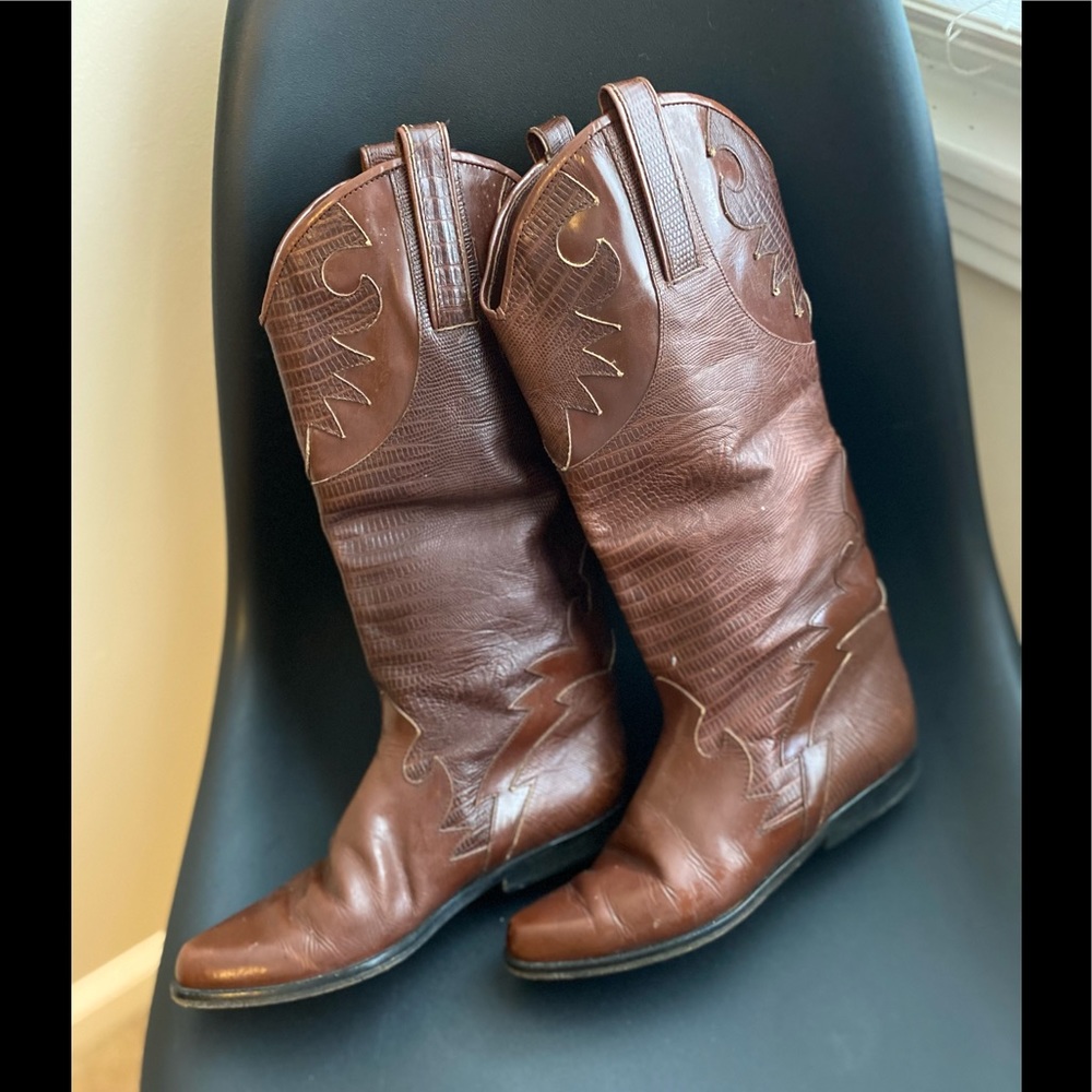 Charles David Brown Leather Boots